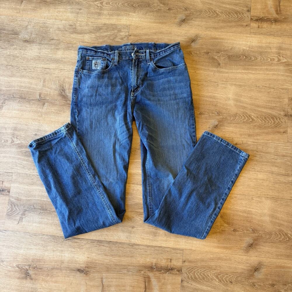 Cinch Ian Slim Fit Bootcut Jeans Mens 33x36 Med/Wash Stretch MB98034015 Western
